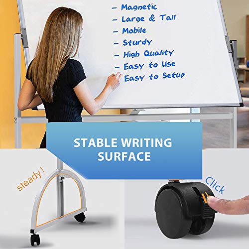 3 Magnetic+Rolling+Whiteboard+Aluminum+Standing