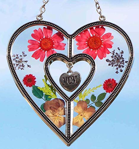 image for KY&BOSAM Mom Heart Suncatchers Stained Glass Suncatchers For Windows H