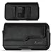 Motorola Droid Maxx 2 / Droid Turbo 2 LARGE OVERSIZE BLACK Leather Pouch W/ Belt Loops (Fits W/ Hybrid Case / Otterbox Defender) + Zoomazig Stylus