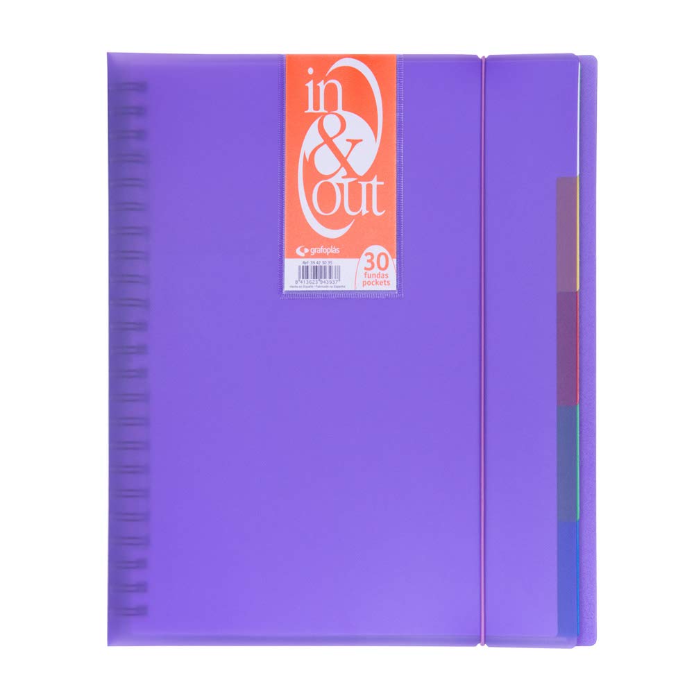 Grafoplas 39423035 - Folder, 30 Pockets, in & Out System, A4, Violet
