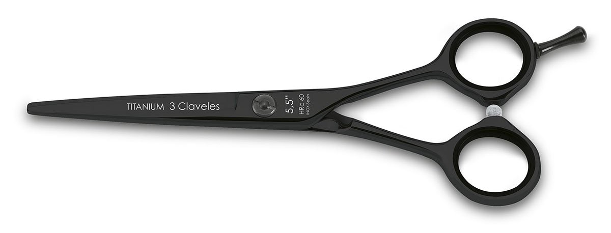 3 Claveles 12496 Scissors Hairdressing Cutting, Titanium 5.5 Inches