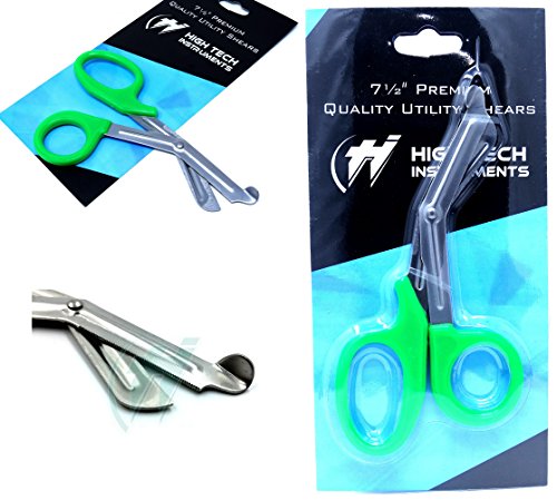 2 PCS ( BLACK & GREEN) PARAMEDIC UTILITY BANDAGE TRAUMA EMT EMS SHEARS SCISSORS 7.25 INCH STAINLESS STEEL ( HTI BRAND) - Thumbnail 3