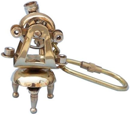 Solid Brass Theodolite Key Chain 5"