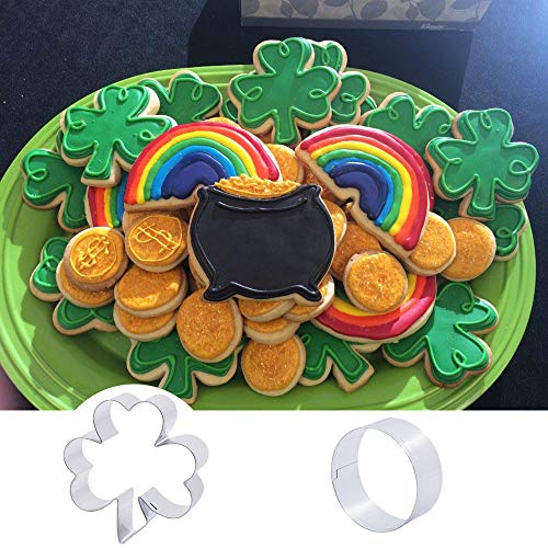 image for MSDADA 8 Pcs Shamrock St.Patrick's Day Cookie Cutter Set Irish Party S