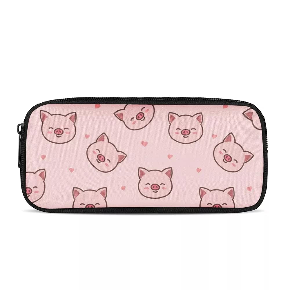 Amzbeauty Cute Pig Style Pencil Cases Boys, Large Pen Organization Storage Durable Classic Washable Polyester Multifunctional Bag