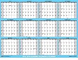 SwiftGlimpse 2018-2019 Academic Wall Calendar Erasable Large Jumbo Oversized Wet & Dry Erase Laminated 12 Month Planner, June - July - CLASSIC BLUE (32x48 Horizontal)