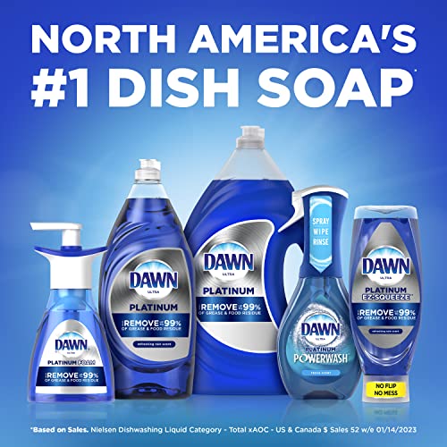Dawn Dish Soap Platinum Dishwashing Liquid + NonScratch Sponges for