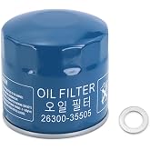 Lqito Engine Oil Filters With Drain Plug Gasket Compatible With Hyundai &amp; Kia Replace#26300-35505(1 PCS)
