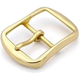 CRAFTMEMORE Solid Brass Belt Buckle 1.5 Inch Single Prong Square Belt Buckle for Replacement, DIY Leather Craft SCBB