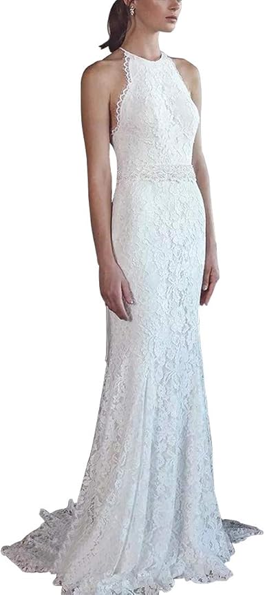 lace halter bridal gowns