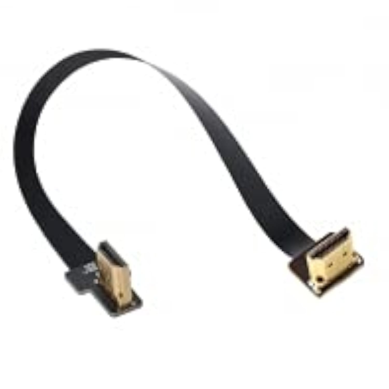 NFHK CYFPV Dual 90 Degree Right-Up Angled HDMI Type A Male to Male HDTV FPC Flat Cable for FPV HDTV Multicopter Aerial Photography 20CM