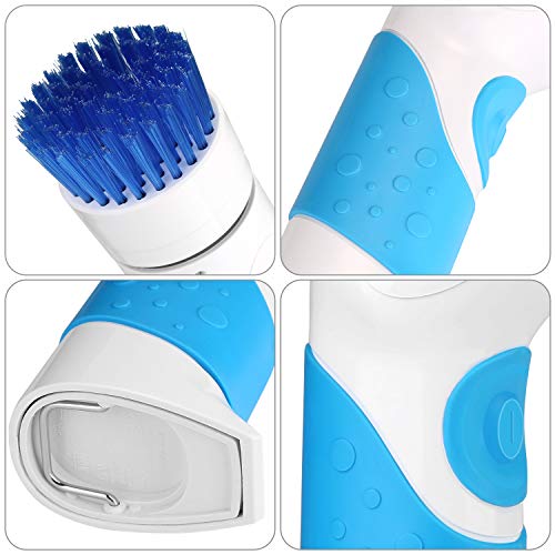 Power Scrubber Brush Dish Scrubber, BlumWay Electric Multi-function Spin Scrubber Handheld Cordless for Dish Floor Bath Tub Cleaning