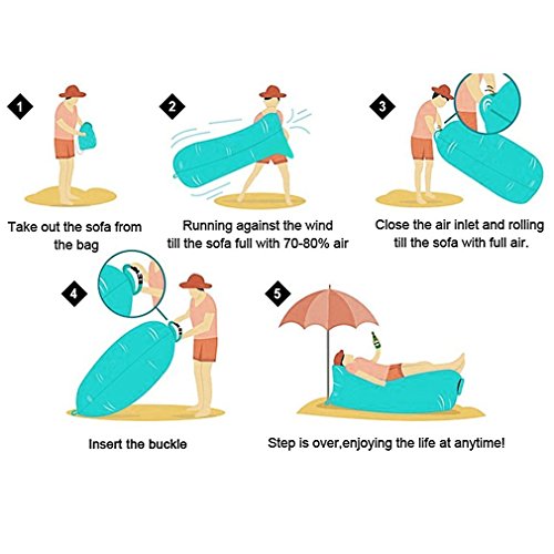 Inflatable Lounger Sofa Sleeping Bag,OUTAD Compression Air Beds,Portable Chair,Air Mattresses Beds.Ideal for Lounging, Camping, Beach, Fishing, Kids, Chilling, Parties, Swimming Pools (blue)