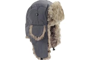 MYBFYABO Winter Trapper Hat Unisex Russian Ushanka Trooper Aviator Hats for Women Men Snow Eskimo Hat with Ear Flaps for Cold Weather