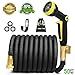 NAYAHOSE 50ft Garden Hose, Expandable Water Hose 50' Outdoor Gardening Flexible Expanding Hoses Lightweight Yard Hose Black with 3/4 inch Solid Brass Fittings, 9 Function Hose Nozzle