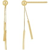Bony Levy - 14K Yellow Gold Double Bar Drop Earrings