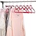 Ollieroo 50PK Heavy Duty Velvet Hangers Set with Steel Swivel Hooks Ultra Thin Non-slip Velvet Clothes Hangers Dress Hangers (Pink)