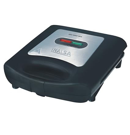 Inalsa Easy Toast INOX 750-Watt 2 Slice Sandwich Maker (Black/Silver)