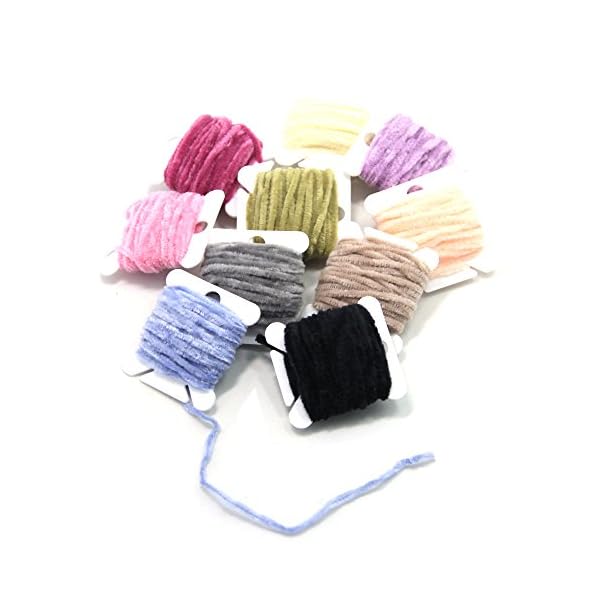 SAMS-Fly-Tying-Body-Materials-Tinsel-Rayon-Chenille-Yarn-2mm-Small-for-Woolly-Bugger-Worms-Leech-10-Random-Colors-Assorted-30M