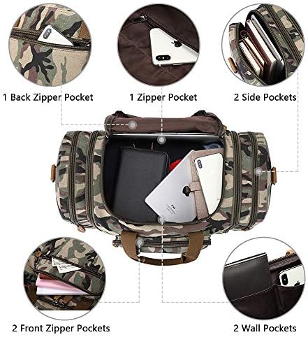 Plambag Canvas Duffle Bag for Travel, 60L Duffel Overnight Weekend Bag(Camouflage) 4 Plambag Canvas Duffle Bag for Travel, 60L Duffel Overnight Weekend Bag(Camouflage)