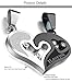 FIBO STEEL 2 Pcs Stainless Steel Couple Necklace for Men Women Heart Puzzle 22 inches