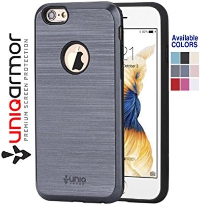 Iphone 6 Plus case, Iphone 6S Plus case, UniqArmor [Alluminio Series] 5.5 Inch 6s plus phone case, Brushed Aluminum Look, Slim Fit, Heavy Duty Hard TPU Protection, Dual Guard Protection (Gun Metal)