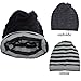 ELLEWIN Unisex Slouch Beanie Knit Skull Cap Hat Loop Scarf Rectangular Neckerchief (Rhombus-Black)