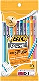 BIC Pencil Xtra Strong (Colorful Barrels), Thick Point (0.9 mm), 10-Count