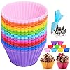 Silicone-Cupcake-Moulds-Cdycam-27-Pcs-Mini-Reusable-Baking-Cases-Cups-Non-Stick-and-Heat-Resistant-Bakeware-Muffin-Puddings-Jelly-Molds-for-Home-Baking-and-Afternoon-Tea-Party Silicone Cupcake Moulds, Cdycam 27 Pcs Mini Reusable Baking Cases Cups Non Stick and Heat Resistant Bakeware Muffin…
