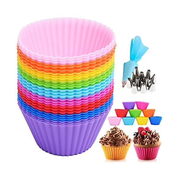 Silicone-Cupcake-Moulds-Cdycam-27-Pcs-Mini-Reusable-Baking-Cases-Cups-Non-Stick-and-Heat-Resistant-Bakeware-Muffin-Puddings-Jelly-Molds-for-Home-Baking-and-Afternoon-Tea-Party Silicone Cupcake Moulds, Cdycam 27 Pcs Mini Reusable Baking Cases Cups Non Stick and Heat Resistant Bakeware Muffin…