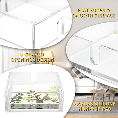 Brilliant Life Acrylic Cocktail Napkin Holder for Table, Clear Flat