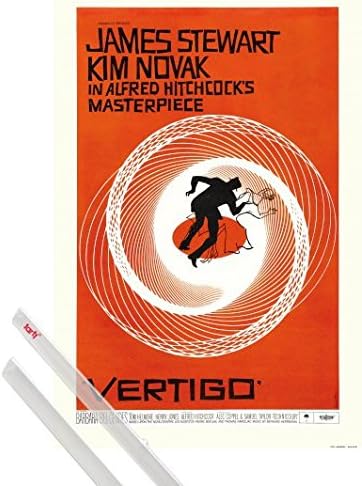 1art1® Póster + Soporte: Vértigo Póster (91×61 cm) Obra Maestra De Alfred Hitchcock, 1958 Y 1 Lote De 2 Varillas Transparentes