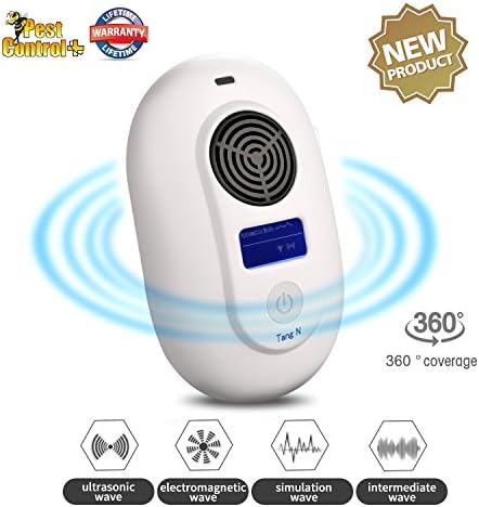 Ultrasonic Electromagnetic Pest Repellent Electronic Control -Mouse Repellent Plug in Pest Control-Insect Bug Repellent for Mosquito,Rat,Bedbug,Roach,Ant,Flea,Spider,Insect,[2018 UPGRADED] White