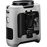 CAZOKASI 2024 Upgrade 10000mAh Waist Clip Fan Wearable Fan Portable Personal Body Fan Powerful Upto 40H Cooling and Heatstroke Prevention Fan (Gray and Orange) (10000mAh / Grey and Orange)