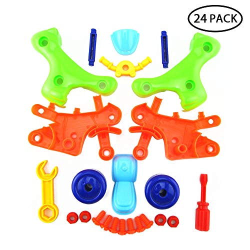 Pawaca Children's DIY Colorful Motorcycle,Assembly Disassembly Motorcycle Toy with Screwdriver and Nut,Puzzle Racing Toy Car Sets Cute Christmas Birthday Gift for Kids Over 3 Years Old