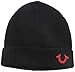 True Religion Men's Ribbed-Knit Watch Cap, Black/True Red, One Size