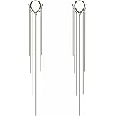 ASOQOLA Long Tassel Dangle Drop Earrings for Woman Tassel Dangling Earrings 925 Silver Chandelie dangling earring for Prom Fashion Jewelry
