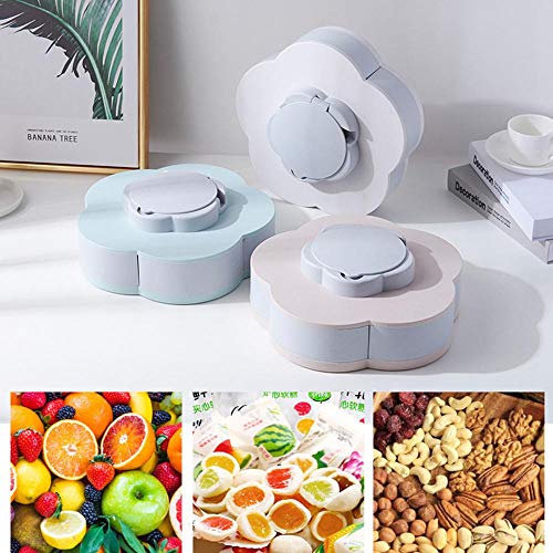 Leegoal Snack Tray, BPA Free Petal-Shape Rotating Candy Box with 5 Removable Compartments Ideal for Appetizer, Salad Bar, Dried Fruits, Nuts & Candies - Thumbnail 6