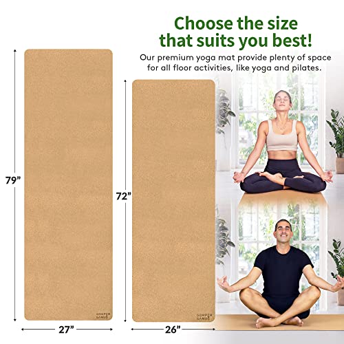 Large Cork Yoga mat Tall People Natural Rubber Men Women Long Yoga Mats