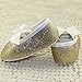 Aivtalk Infant Baby Prewalker Soft Sole Walking Flat Shoes Sparkly Ribbon Anti Slip Moccasins Size 11 Golden