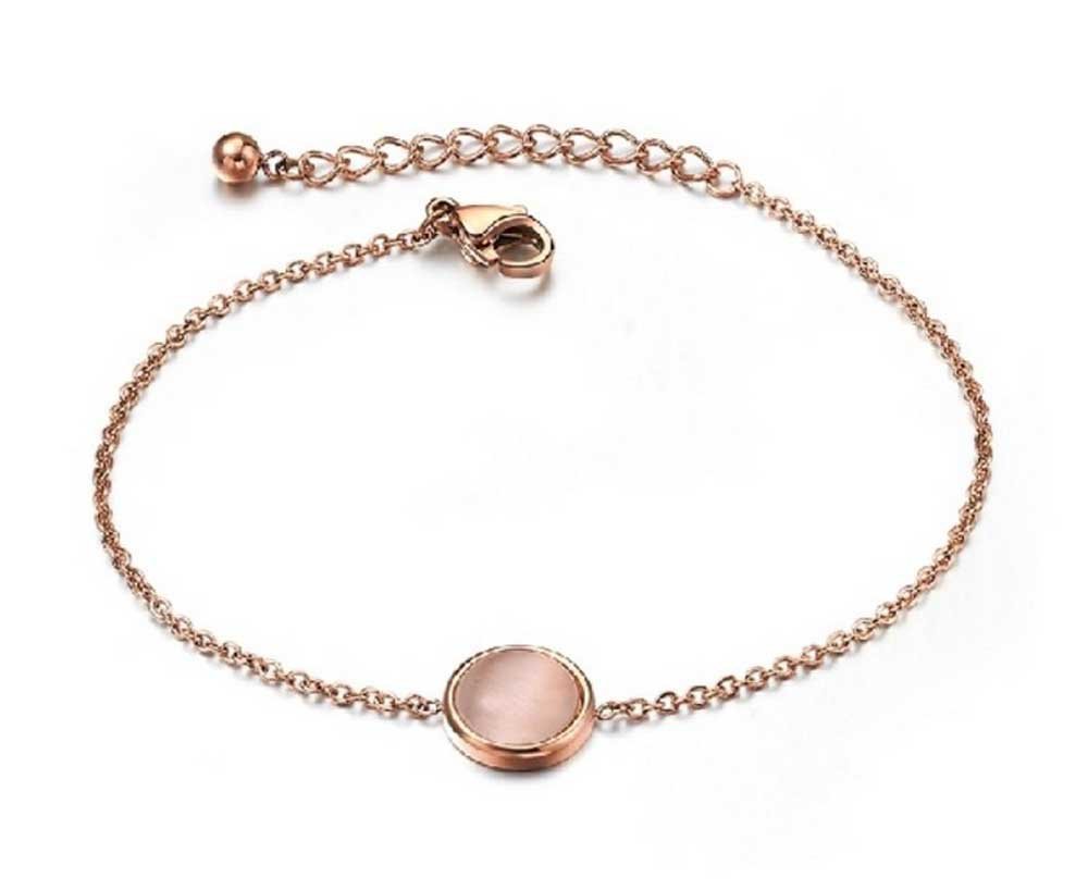 findout ladies 14K rose gold plated titanium steel opal bean bracelet/anklets,for women girls,(f1383) (anklets)