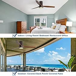 Sofucor Low Profile Ceiling Fan with Lights Flush