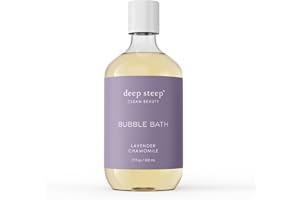 Deep Steep Bubble Bath, Lavender Chamomile 17 oz – Hypoallergenic, Clinically Tested Soothing Soak with Shea Butter & Argan Oil – Sulfate-Free
