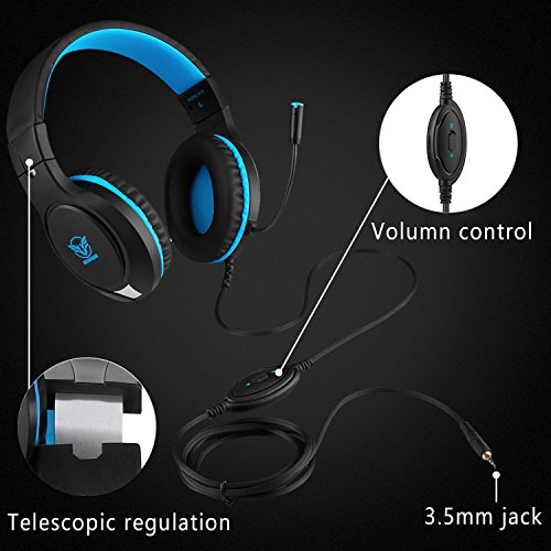 Xbox One Headset,Rodicoco PS4 Gaming Headset Bass Surrounding Stereo Sound Over Ear Headphone