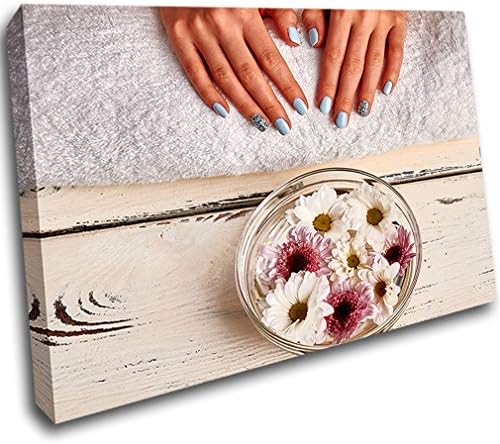 LoveSticker Nails Beauty Salon Flower Girl Mount Wall Frame 3D Art Canvas Mount Room R942(24x36inch (60x90cm))