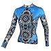 QinYing Cycling Jersey, Women Patterns Stylish Breathable Bicycle Jersey Long Sleeve Blue S