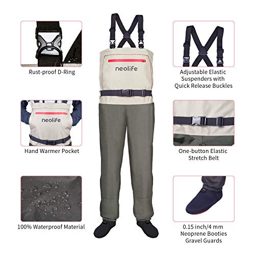 XUXIAKE Brust Wathosen - Wathose mit hoher Taille für Männer, 3-lagige atmungsaktive Wathose zum Angeln mit haltbaren… – Bild 4