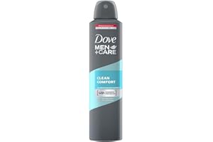 Dove MEN + CARE Clean Comfort Antiperspirant Deodorant 48 Hour Protection, 250 ml, Pack of 6