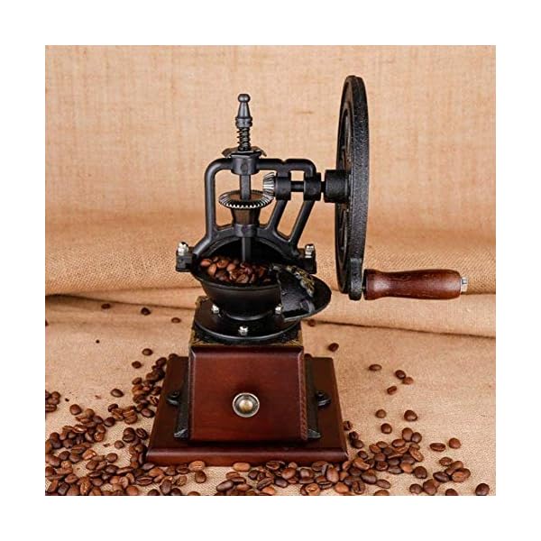 1yess Manuelle Retro Kaffeemühle Retro Hand Grinder Coffee Bean Grinder Maschine Manuell (schwarz, Größe, eine Größe… – Bild 5
