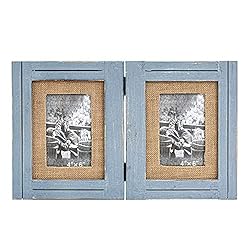 Distressed Hinged Double Picture Photo Frame 4x6